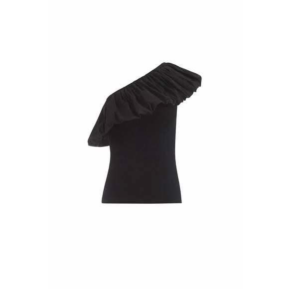 NEW MARIE OLIVER lucy one shoulder top in black